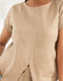 TEXTURED CAP SLEEVE TOP